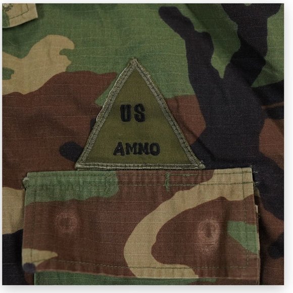 USAF Field Jacket Mens Medium Short Green Woodland Camo Cold Weather Patches SGT - Picture 16 of 16